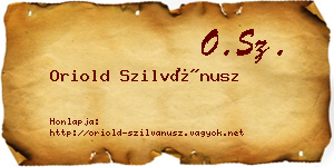 Oriold Szilvánusz névjegykártya